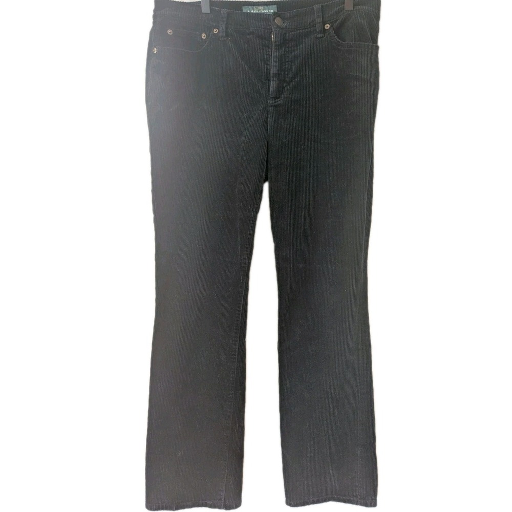 Polo Ralph Lauren Jeans Co Corduroy Pants Mens Classic Straight Black Y2K